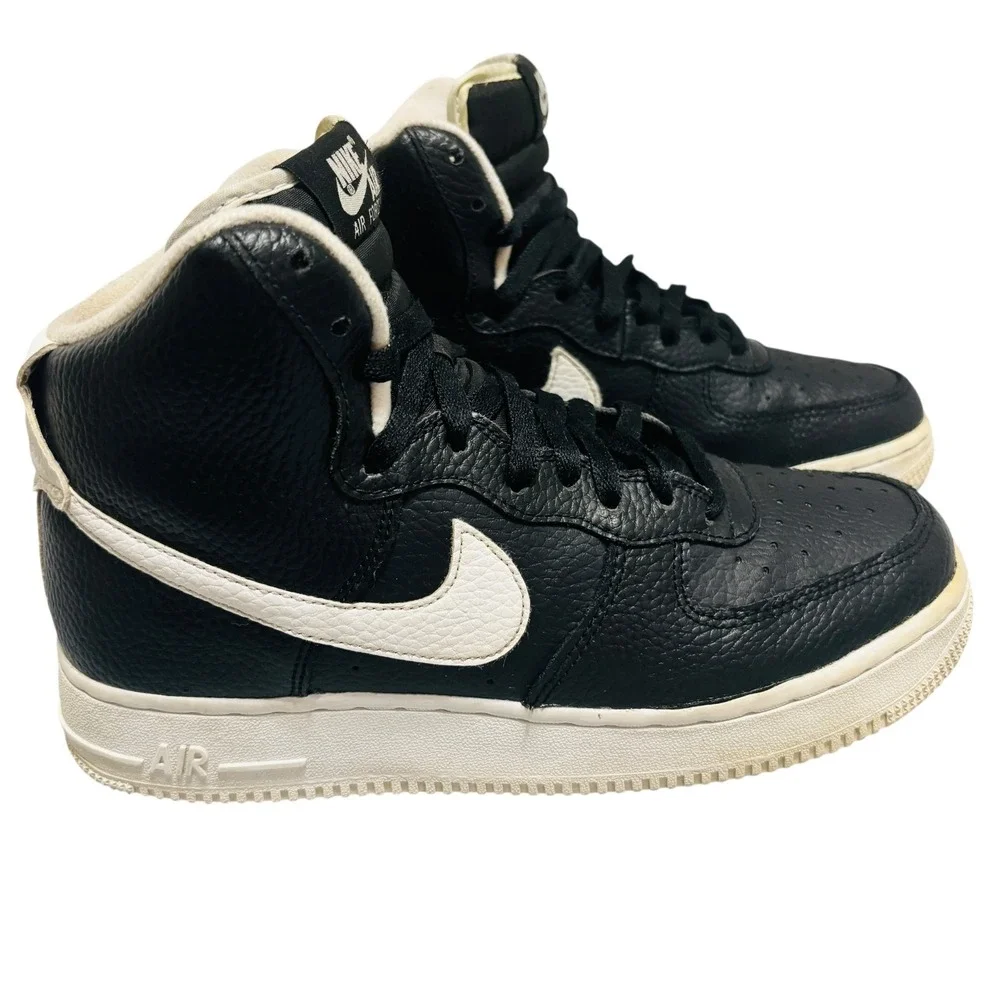 Nike Air Force 1 '07 High Men Sz 7 Black White CT 2303-002 'Missing Ankle Strap'